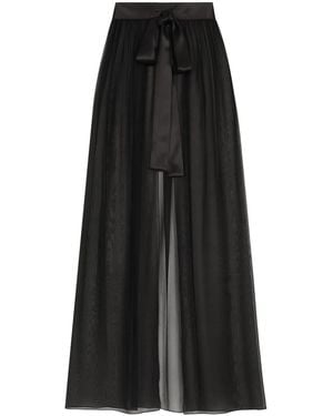 Dolce & Gabbana Silk Chiffon Long Skirt - Black