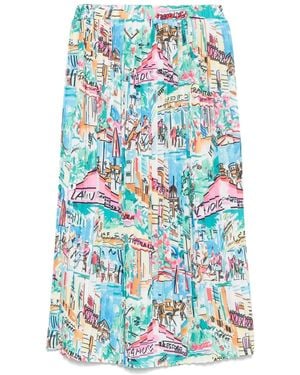 ALESSANDRO ENRIQUEZ Falda midi estampada - Azul
