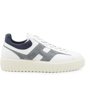 Hogan H-Stripes Logo-Patch Paneled Sneakers - White