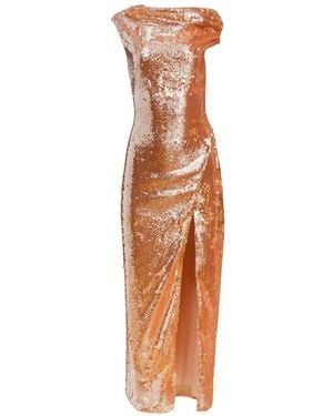 Toccin Audrey Asymmetrical Draped Midi Dress - White
