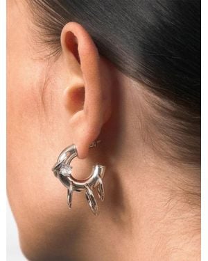 Panconesi Serpent Crystal-Embellished Hoop Earrings - Brown