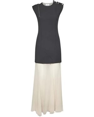 Ferragamo Cut-Out Panelled Maxi Dress - White