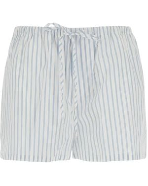 DUNST Striped Drawstring Shorts - White