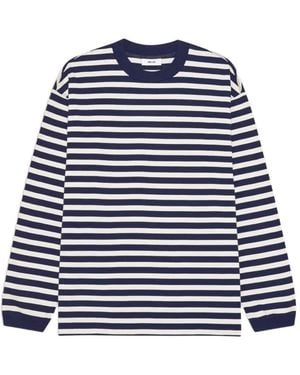 NN07 Lionel Striped Long-Sleeve Top - Blue