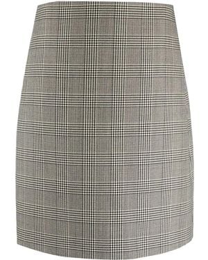 Ralph Lauren Prince Of Wales Check-Print Skirt - Gray