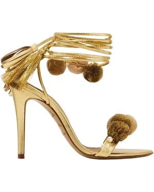 Alameda Turquesa Anna Golden Sandalen mit Bommel 110mm - Mettallic