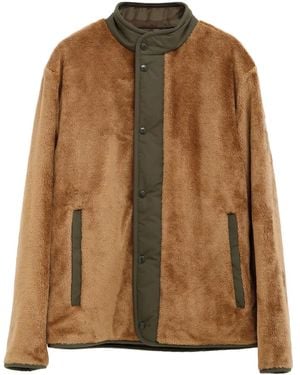 Moncler Rentignat Snap-Button Fleece Jacket - Brown