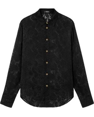 Versace スネークパターン シャツ - ブラック