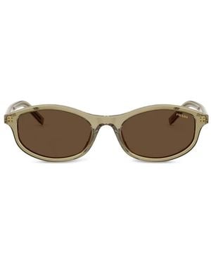 Prada Sonnenbrille Mit Ovalem Gestell - Grün