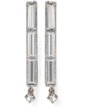 Jil Sander Boucles D'Oreilles À Ornements De Cristaux Fabriquées À La Main - White