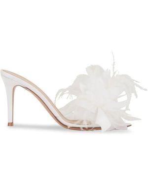 Gianvito Rossi フローラル ミュール - ホワイト