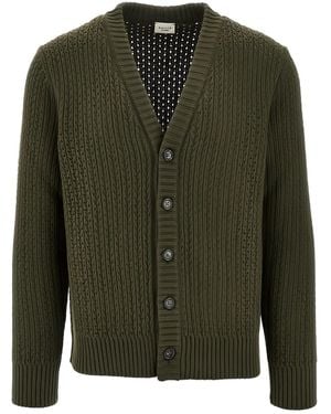 GALLIA V-Neck Cardigan - Green