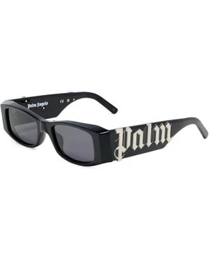 Palm Angels Angel Rectangle-Frame Sunglasses - White