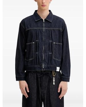 Neighborhood Patch-Pocket Denim Jacket - Blue