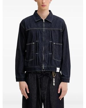 Neighborhood Patch-Pocket Denim Jacket - Blue