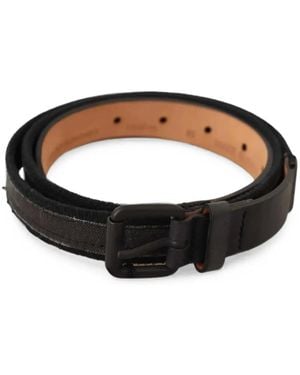Ermanno Scervino Logo-Buckle Canvas-Panel Belt - Brown