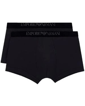 Emporio Armani Logo-Band Boxers (Pack Of Two) - Black