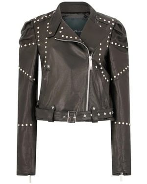 John Richmond Stud-Embellished Leather Jacket - Black