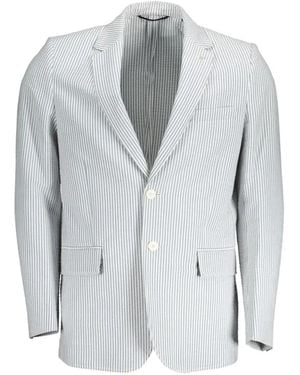 GANT Blazer De Algodón A Rayas - Gris
