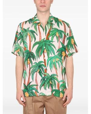 Endless Joy Palm-Print Shirt - Green