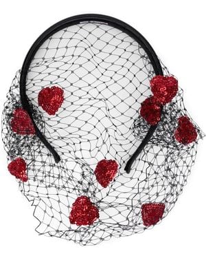 Red(V) Mesh-Haarreif Mit Pailletten - Rot