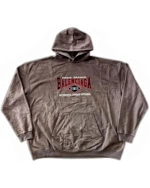 Balenciaga Embroidered Logo Hoodie - Brown