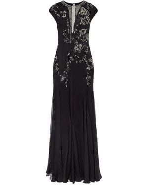 Temperley London Lilly フローラル イブニングドレス - ブラック