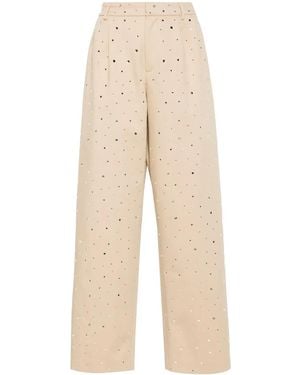 GIUSEPPE DI MORABITO Rhinestone-Embellishment Straight Trousers - Natural