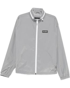 KARL LAGERFELD Logo-Patch Lightweight Jacket - Grey