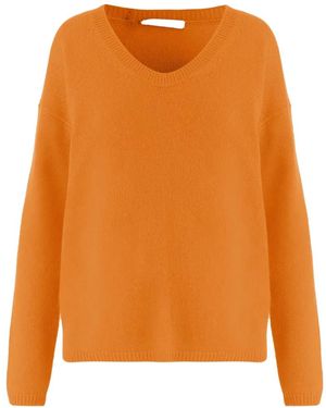 Allude V-Neck Jumper - Orange