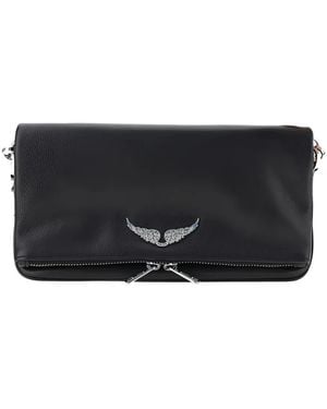 Zadig & Voltaire Grained Leather Logo-Detail Shoulder Bag - Black