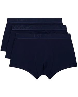 EA7 Set Aus Drei Boxershorts Mit Logo-Bund - Blau