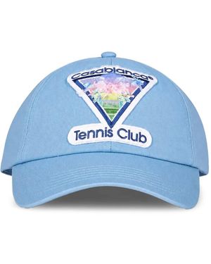 CASABLANCA Logo-Patch Baseball Cap - Blue