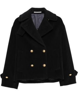 Tagliatore Double-Breasted Button-Cuff Coat - Black