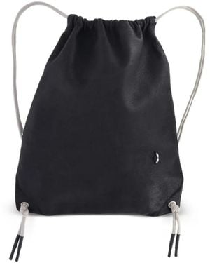 Rick Owens Drawstring Leather Backpack - Black