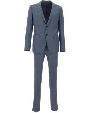Emporio Armani Two-Button Peaked-Lapels Single-Breasted Suit - Blue