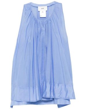 SOLOTRE Ruffled-Trim Blouse - Blue
