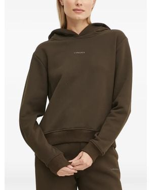 La Mania Logo-Print Hoodie - Grey