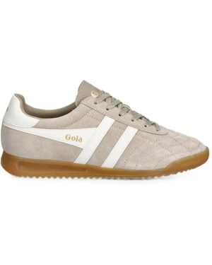 Gola Stadium Quilted-Vamp Logo-Print Sneakers - White