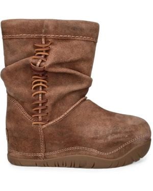 UGG Bucked Lace-Up Slouchy Boots - Brown