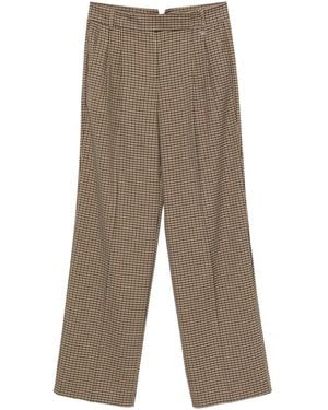 Aniye By Check-print trousers - Grau