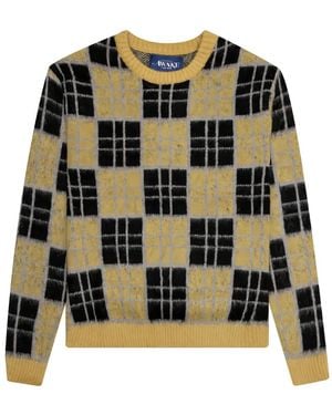 AWAKE NY Checked Mohair Jumper - Black