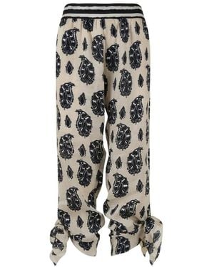 Johanna Ortiz Femininity Dramatic Paisley-Print Pants - White