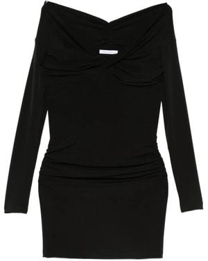 Patrizia Pepe Draped Mini Dress - Black