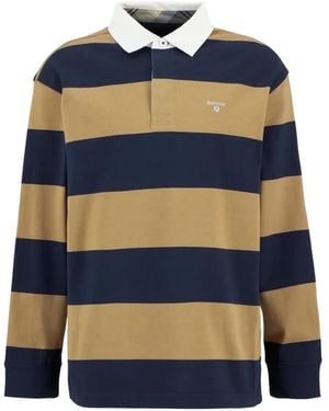 Barbour Broome Striped Rugby Polo Shirt - Blue