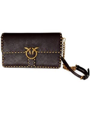 Pinko Love One Stud-Embellished Crossbody Bag - White