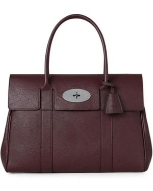 Mulberry Bayswater Grained Leather Tote Bag - Purple