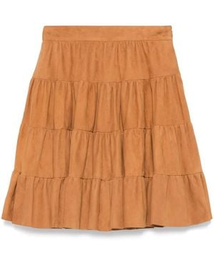 Ermanno Scervino Suede Mini Skirt - Brown