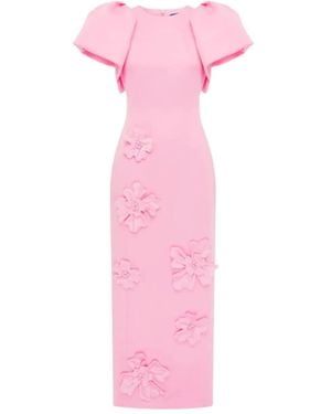LEO LIN Lucinda Floral Appliqué Maxi Dress - Pink