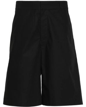 MODES GARMENTS Cotton Straight-Leg Shorts - Black